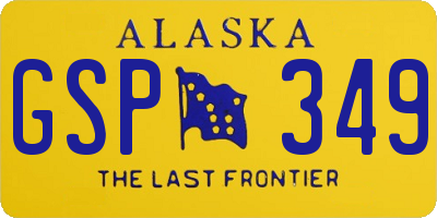 AK license plate GSP349