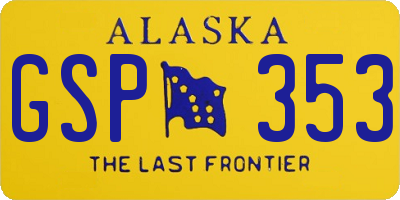 AK license plate GSP353