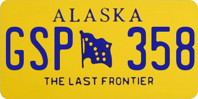 AK license plate GSP358