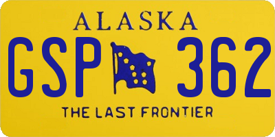 AK license plate GSP362