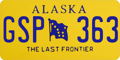 AK license plate GSP363