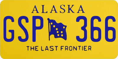 AK license plate GSP366