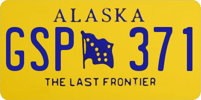 AK license plate GSP371