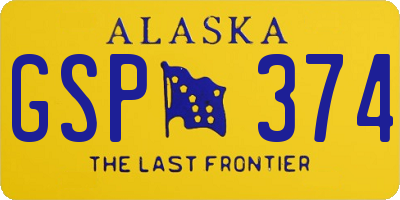AK license plate GSP374