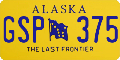 AK license plate GSP375