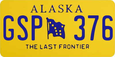 AK license plate GSP376