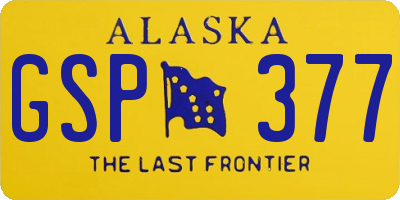 AK license plate GSP377