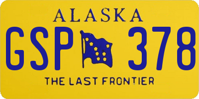 AK license plate GSP378