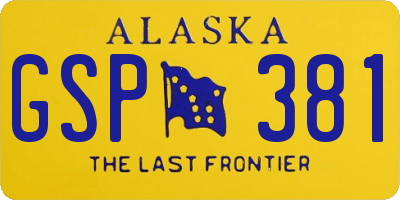 AK license plate GSP381