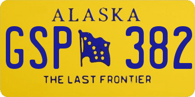 AK license plate GSP382