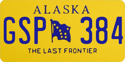 AK license plate GSP384