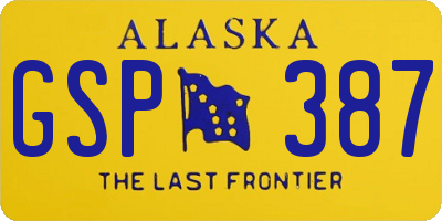 AK license plate GSP387