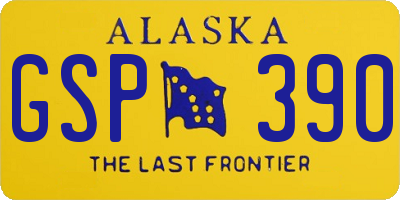 AK license plate GSP390