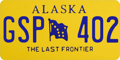 AK license plate GSP402