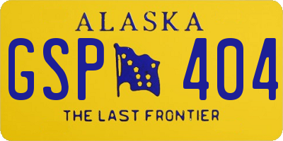 AK license plate GSP404