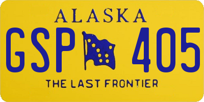 AK license plate GSP405