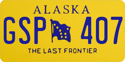 AK license plate GSP407