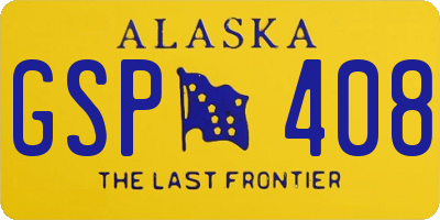 AK license plate GSP408