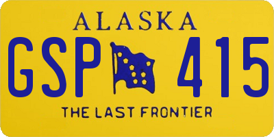 AK license plate GSP415