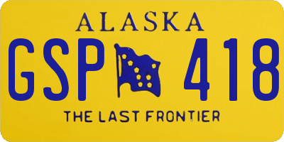 AK license plate GSP418