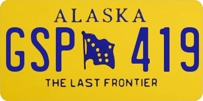 AK license plate GSP419