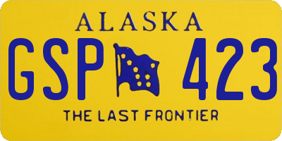 AK license plate GSP423