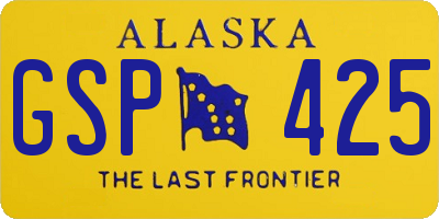 AK license plate GSP425