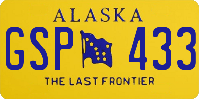 AK license plate GSP433