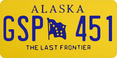 AK license plate GSP451