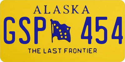 AK license plate GSP454