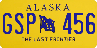 AK license plate GSP456
