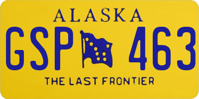 AK license plate GSP463