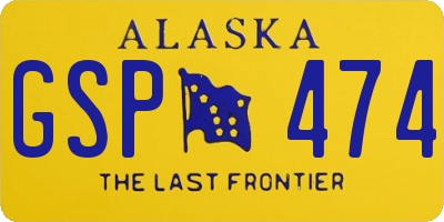 AK license plate GSP474