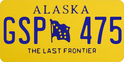 AK license plate GSP475