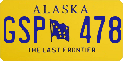 AK license plate GSP478