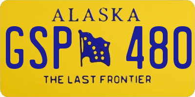 AK license plate GSP480