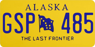 AK license plate GSP485