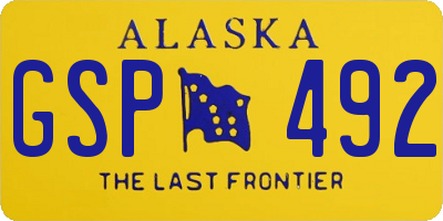 AK license plate GSP492