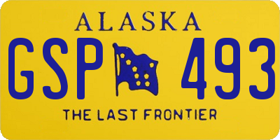 AK license plate GSP493