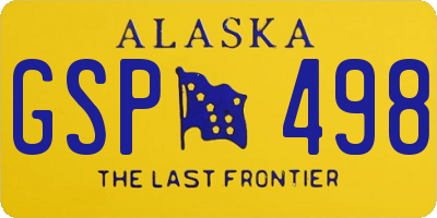 AK license plate GSP498