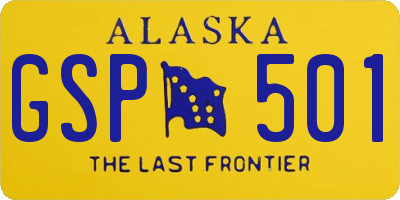 AK license plate GSP501