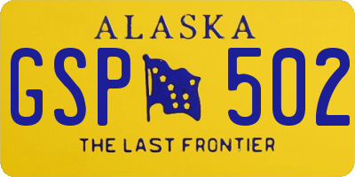 AK license plate GSP502