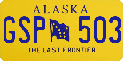 AK license plate GSP503