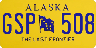 AK license plate GSP508