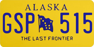 AK license plate GSP515