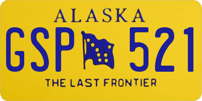 AK license plate GSP521