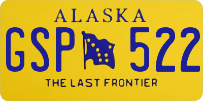 AK license plate GSP522