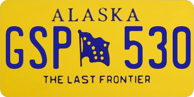 AK license plate GSP530