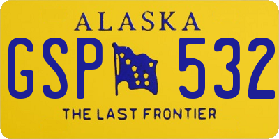AK license plate GSP532