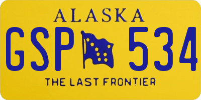 AK license plate GSP534